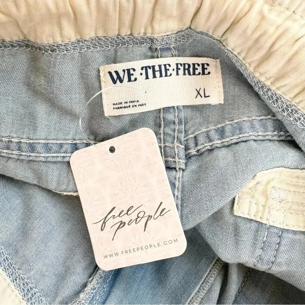NWT Free People South Bay Wide-Leg Drawstring Jeans Blue XL - Picture 11 of 17
